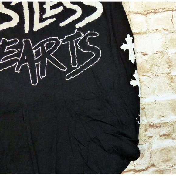 291 Venice Womens Black Restless Hearts Cross back Tank Crosses Size 2 Goth Rock - Picture 3 of 12